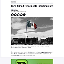 Caen 40% fusiones ante incertidumbre